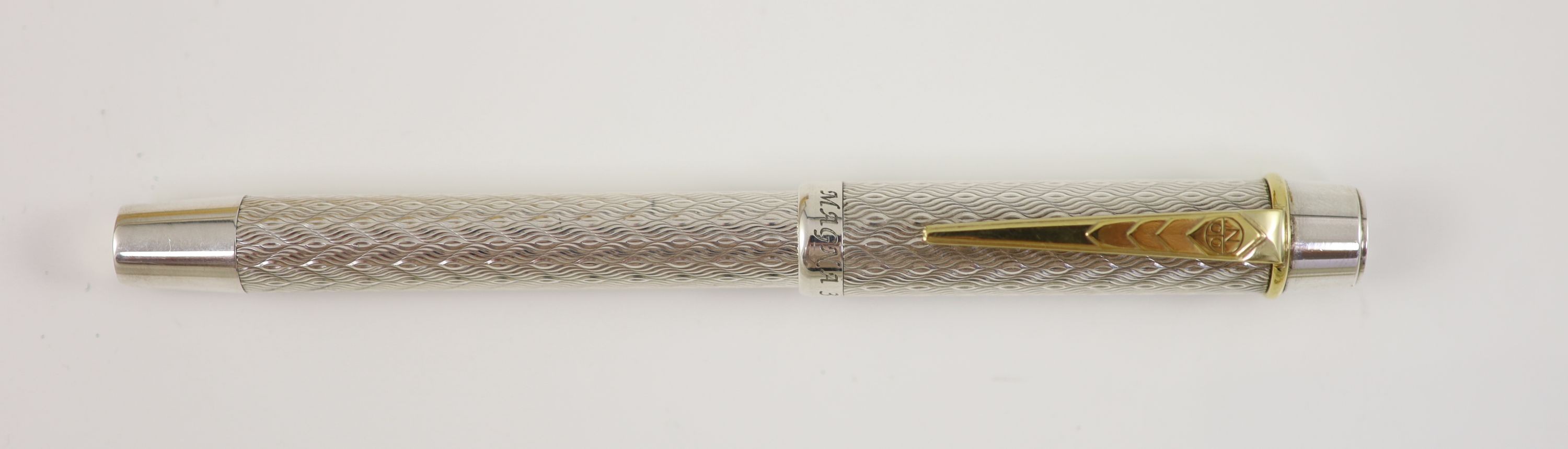 Onoto No.3 Prototype fountain pen, boxed with Onoto certificate, white metal casing